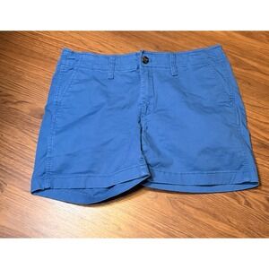GAP Chino Shorts Womens 8 Blue Good Cotton Blend Stretch Mid Rise GP004081